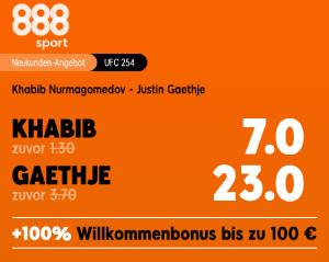 888sport Khabib - Gaethje Wetten verbesserte Quoten Vorschau Prognose