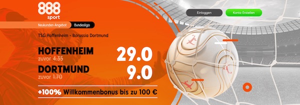 888sport Hoffenheim Dortmund erhöhte Quoten wetten Vorschau
