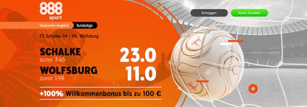 888sport Schalke 04 Wolfsburg Wetten erhöhte Quoten Vorschau Promo