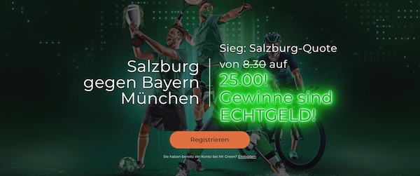 Mr Green FC Salzburg FC Bayern Superquote wetten