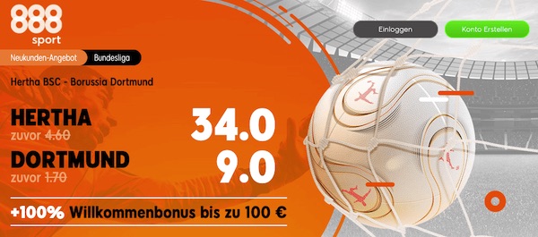 Erhöhte Quoten 888sport Hertha Dortmund