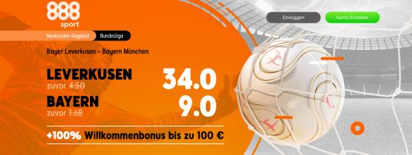 Verbesserte Quoten Leverkusen gegen Bayern 888sport