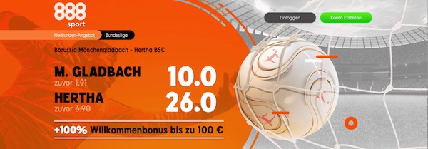 888sport Gladbach Hertha Wetten verbesserte Quoten Promo Vorschau