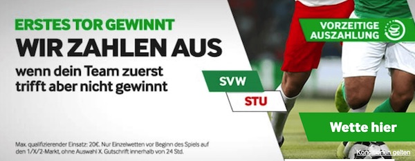 Betway Werder Stuttgart Wetten Gewinn Auszahlung erstes Tor