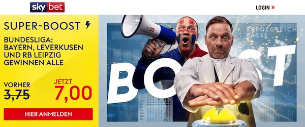 Sky Bet Super Boost Bayern Leverkusen Leipzig siegen Quote wetten