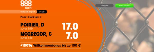 Poirier - McGregor Wetten verbesserte Quoten UFC 257 888sport