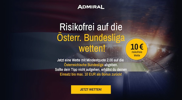 Admiral Bundesliga Österreich risikofrei wetten