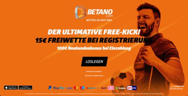 Betano 15€ Freebet Geschenk zur Registrierung