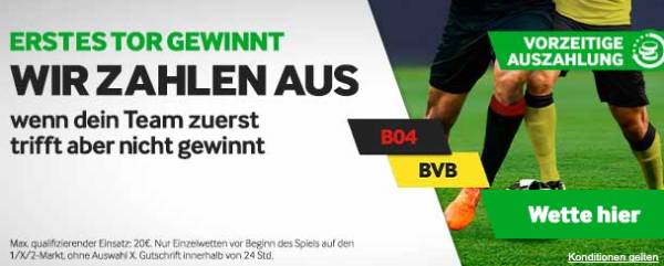 Betway Leverkusen gegen Dortmund Auszahlung Erstes Tor gewinnt