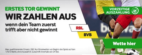 Betway RB Leipzig Borussia Dortmund das erste Tor gewinnt Wette