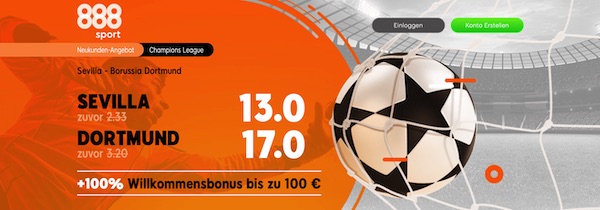 888sport FC Sevilla BVB Quotenspecial CL Achtelfinale wetten