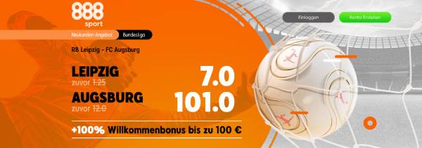 888sport Leipzig - Augsburg Wetten verbesserte Quoten