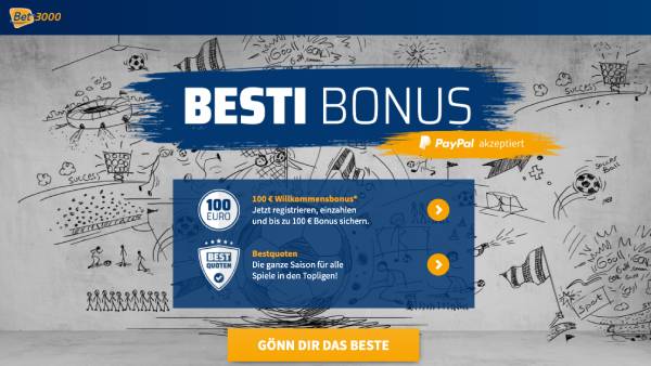 Bet3000 Neukundenbonus Bedingungen