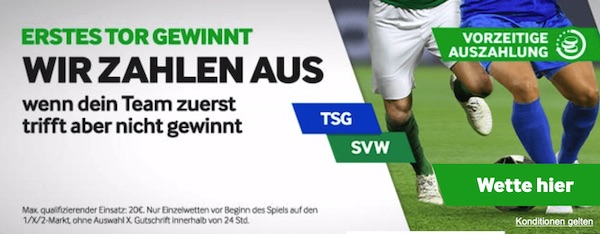 Betway Hoffenheim Werder Wetten erstes Tor Promo