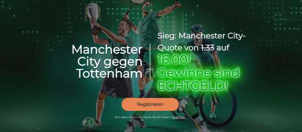 Mr Green Top Quote Man City Spurs Wetten