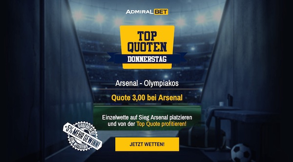 Admiralbet Arsenal Olympiakos Wetten Top Quote Vorschau