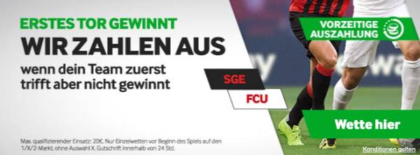 Betwax vorzeitige Auszahlung EIntracht Frankfurt FC Union Berlin