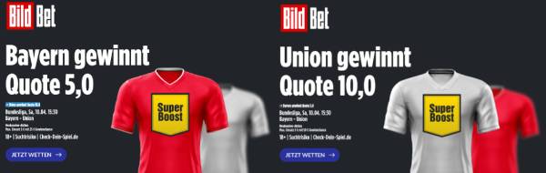 BildBet verbesserte Wettquoten Bayern Union