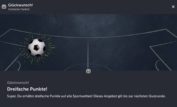 ComeOn Bundesliga-Quiz gewonnen