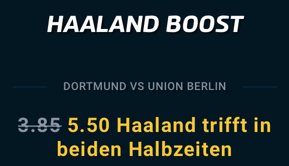 Mybet Erling Haaland Boost Quote wetten BVB Union Berlin