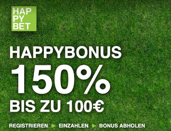 Happybet Bonus Willkommensangebot Neukunden