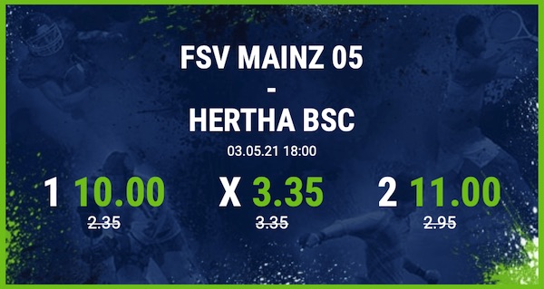 Bet at home Mainz Hertha Wetten erhöhte Quoten