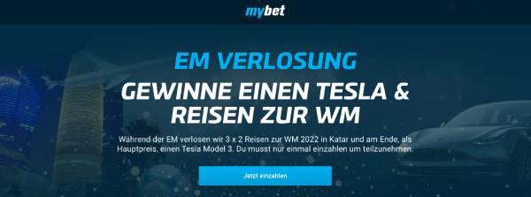 Mybet EM Gewinnspiel Tesla WM-Reisen