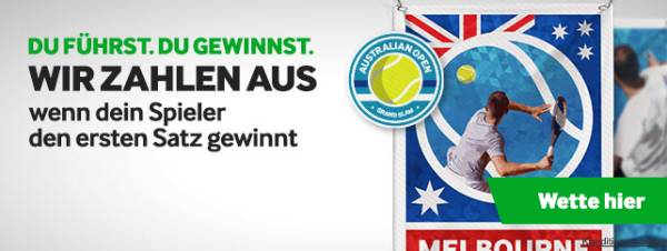 Australian Open Erster Satz gewinnt Wette