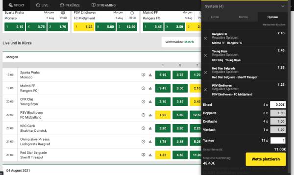 Wett ABC Sportwetten Erklärung Systemwette