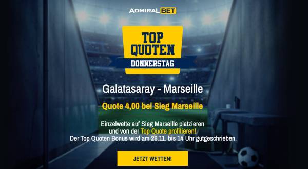AdmiralBet verbesserte Quote Olympique Marseille besiegt Galatasaray