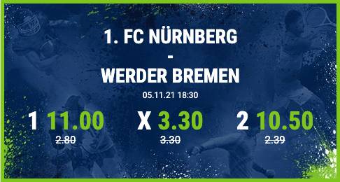 Bet at home verbesserte Quoten Nürnberg - Bremen Wetten