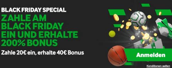 Betway Black Friday Special 200% extra Wettguthaben