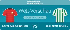 Wett Vorschau Leverkusen Betis Sevilla Wetten Quoten EL Angebote