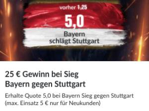BildBet Bet erhöhte Quote Bayern Sieg in Stuttgart