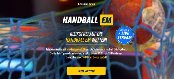 Handball EM 2022: Risikofrei Wetten bei AdmiralBet