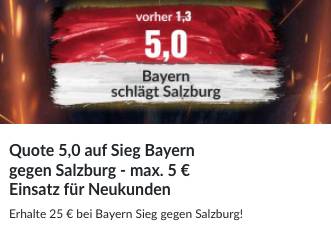 Erhöhte Quote Bayern-Sieg Salzburg BildBet