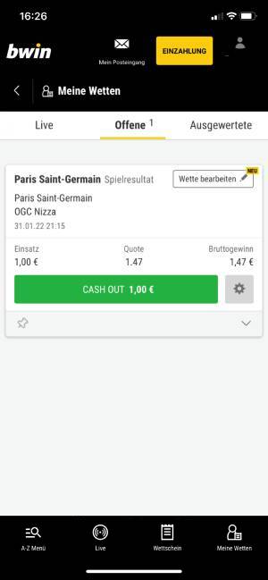 Bwin App Mobile Cashout Funktion