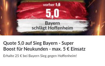 BildBet mehr Gewinn erhöhte Quote Bayern besiegt Hoffenheim