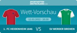 heidenheim bremen quotenvergleich prognose wetten tipp angebote