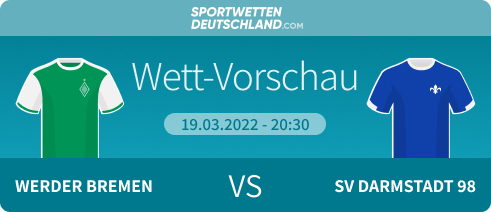Werder Bremen - Darmstadt Quotenvergleich Prognose  Wett-Tipp