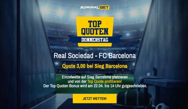 AdmiralBet verbesserte Wettquote Barcelona besiegt Real Sociedad