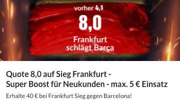 BildBet erhöhte Quote Frankfurt besiegt Barcelona