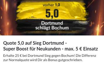 BildBet verbesserte Quote Dortmund schlägt Bochum