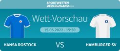 Rostock - HSV Quotenvergleich Prognose Wett-Tipp Angebote