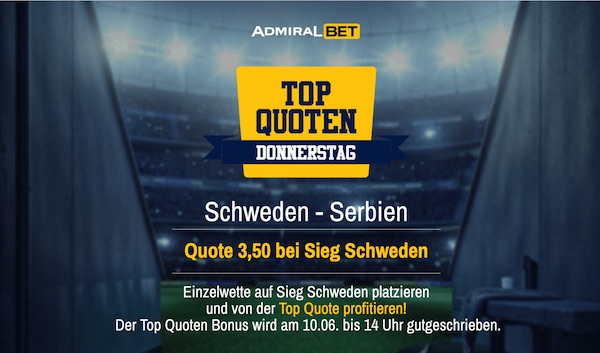 admiralbet top quote schweden serbien wetten