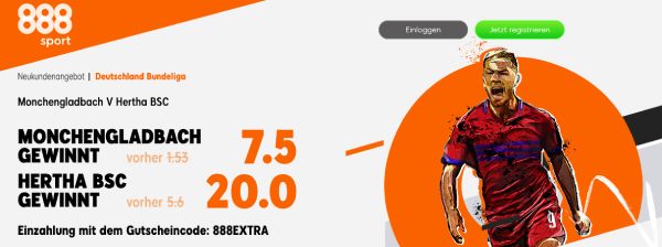 Gladbach - Hertha verbesserte Wettquoten 888sport