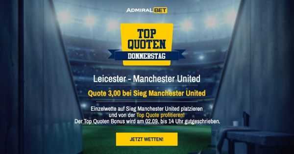 AdmiralBet verbesserte Quote Leicester Man United