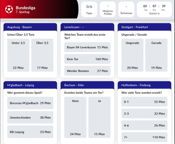 bildbet extra6er 7 spieltag bundesliga