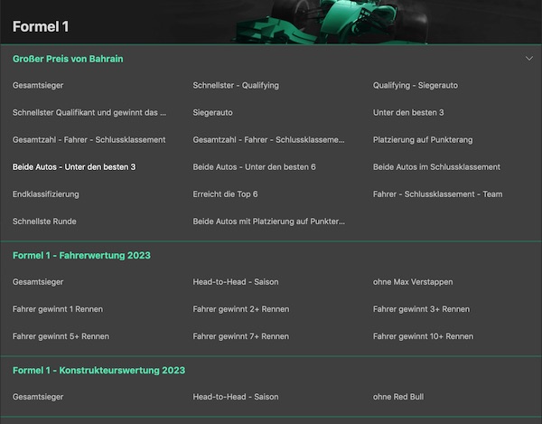 bet365 formel 1 wetten quoten