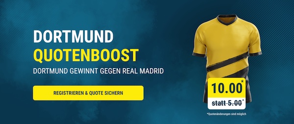 sportwetten.de dortmund quotenboost bringt erhöhte quote auf dortmund besiegt real madrid